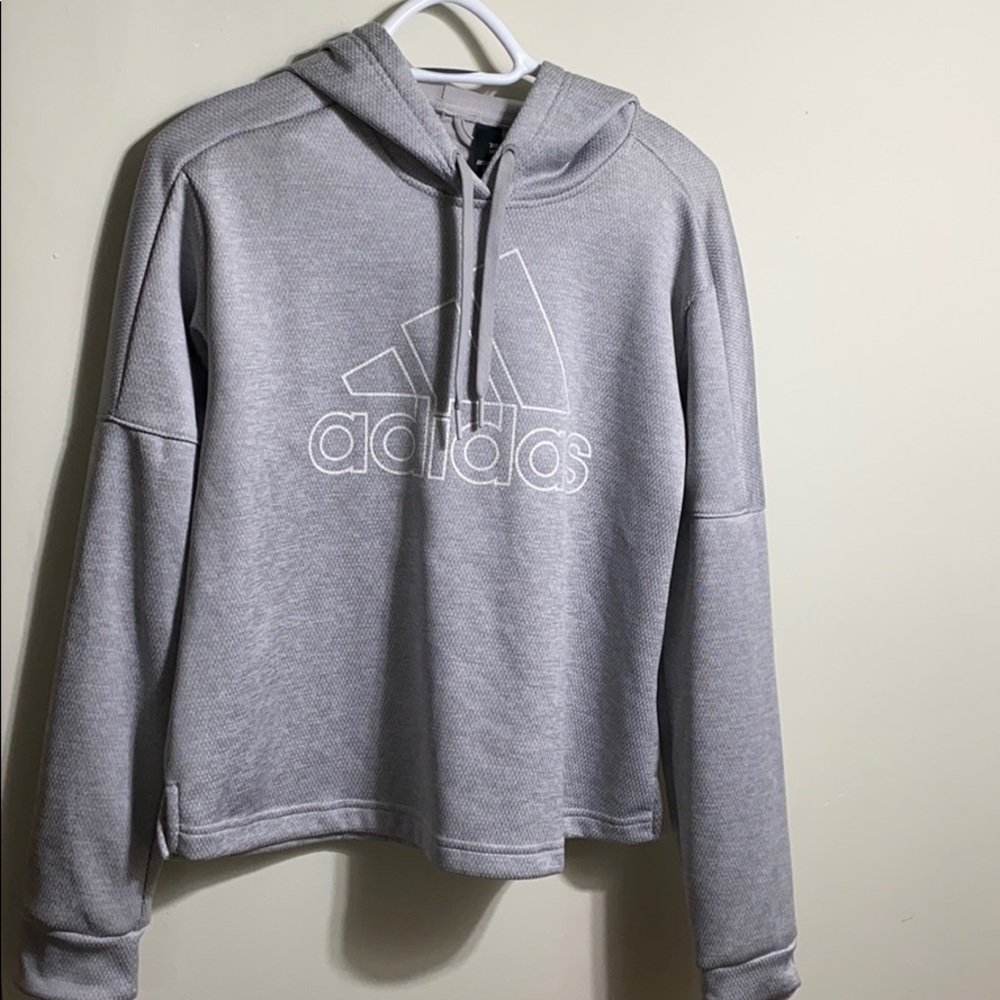 Adidas Light Grey Hoodie - Size M